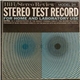 Unknown Artist - Stereo Test Record For Home And Laboratory Use - Model 211